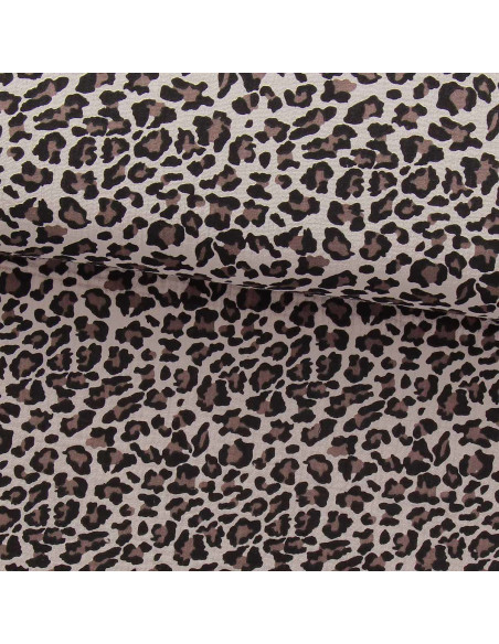 Tissu double gaze imprimé - Sauvage beige
