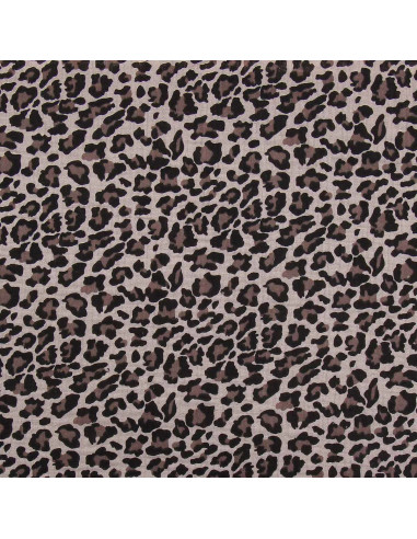 Tissu double gaze imprimé - Sauvage beige
