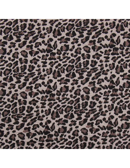 Tissu double gaze imprimé - Sauvage beige