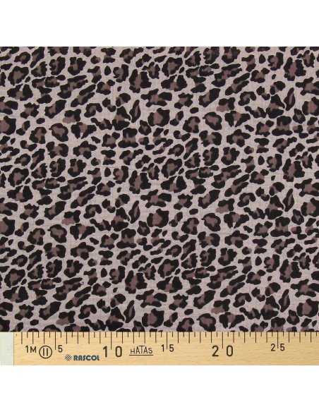 Tissu double gaze imprimé - Sauvage beige