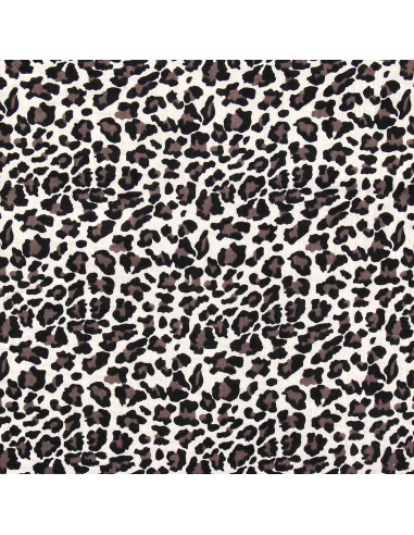 Tissu double gaze imprimé - Sauvage écru
