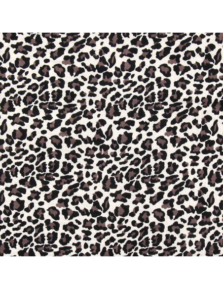 Tissu double gaze imprimé - Sauvage écru
