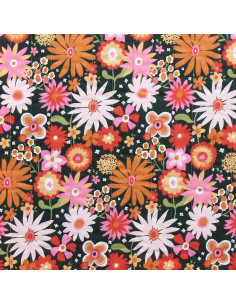 Tissu coton matelassé - Childhood vert et orange 2