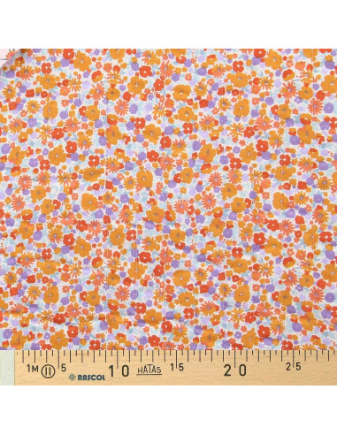 Tissu coton matelassé - Childhood vert et orange