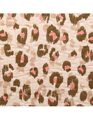 Tissu coton matelassé - Karula lin et vert