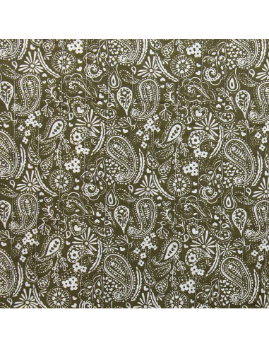 Tissu coton matelassé - Karula lin et vert