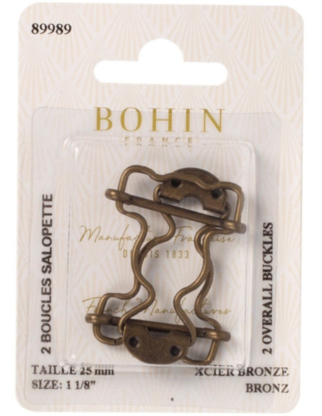 Boucles spéciales salopette 25 mm bronze Bohin