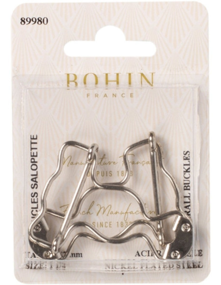 Boucles spéciales salopette 32 mm argent Bohin