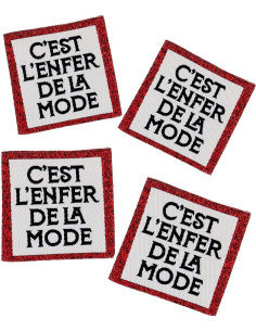 Lot de 4 étiquettes à coudre - C´est l´enfer de la mode