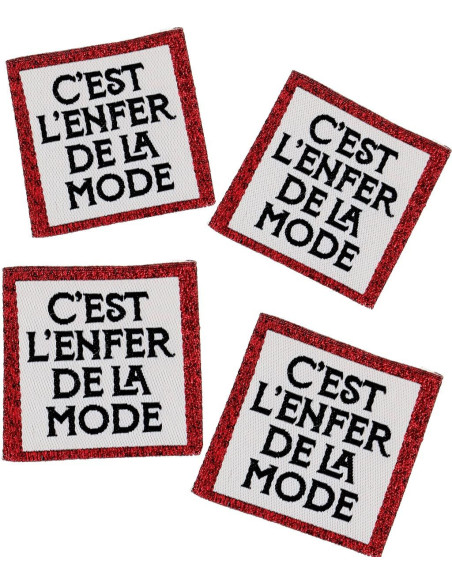 Lot de 4 étiquettes à coudre - C´est l´enfer de la mode