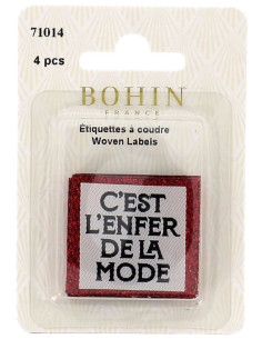 Lot de 4 étiquettes à coudre - C´est l´enfer de la mode 2