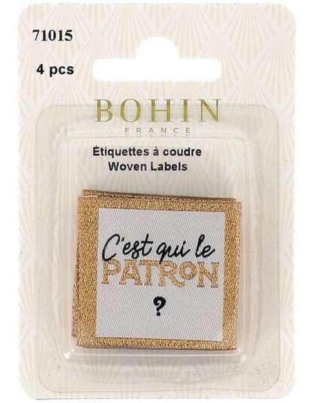 Lot de 4 étiquettes à coudre - C´est qui le patron
