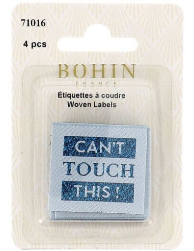 Lot de 4 étiquettes à coudre - Can´t touch this !