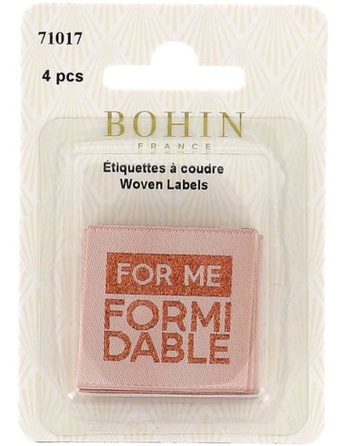 Lot de 4 étiquettes à coudre - For me formidable