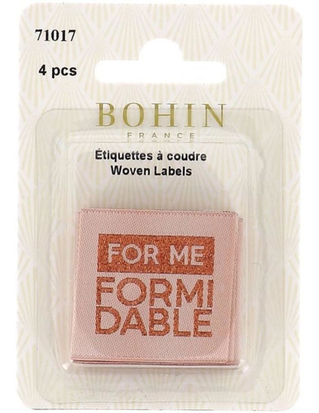 Lot de 4 étiquettes à coudre - For me formidable