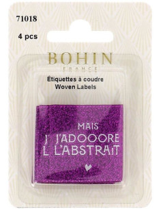 Lot de 4 étiquettes à coudre - Mais j´adooore l´abstrait 2