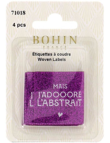 Lot de 4 étiquettes à coudre - Mais j´adooore l´abstrait