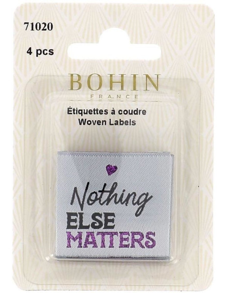 Lot de 4 étiquettes à coudre - Nothing Else Matters