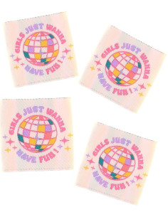 Lot de 4 étiquettes à coudre - Girls just wanna have fun