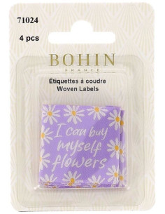 Lot de 4 étiquettes à coudre - I can buy myself flowers 2