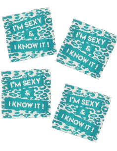 Lot de 4 étiquettes à coudre - I´m sexy & I know it !