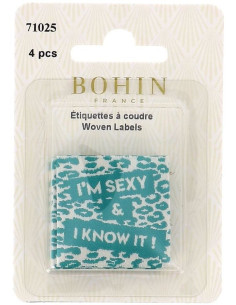 Lot de 4 étiquettes à coudre - I´m sexy & I know it ! 2