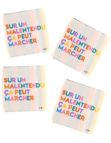 Lot de 4 étiquettes à coudre - Sur un malentendu ça peut marcher