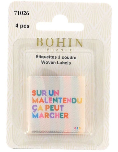 Lot de 4 étiquettes à coudre - Sur un malentendu ça peut marcher