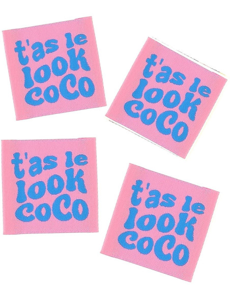 Lot de 4 étiquettes à coudre - T´as le look coco