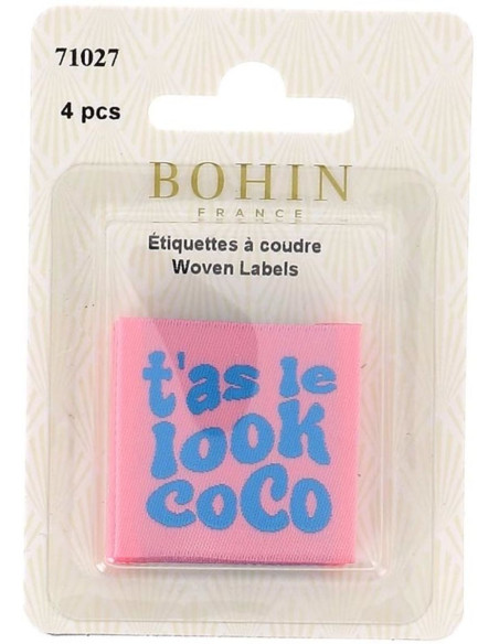 Lot de 4 étiquettes à coudre - T´as le look coco