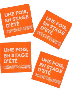 Lot de 4 étiquettes à coudre - Une fois, en stage d´été
