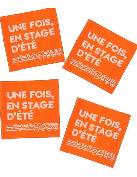 Lot de 4 étiquettes à coudre - Une fois, en stage d´été