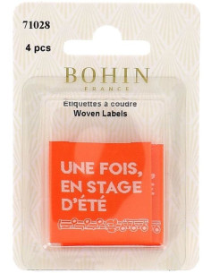 Lot de 4 étiquettes à coudre - Une fois, en stage d´été 2