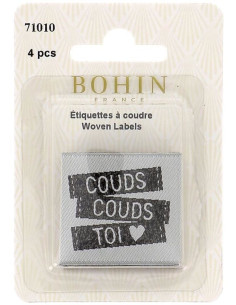 Lot de 4 étiquettes à coudre - Couds couds toi 2