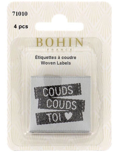 Lot de 4 étiquettes à coudre - Couds couds toi
