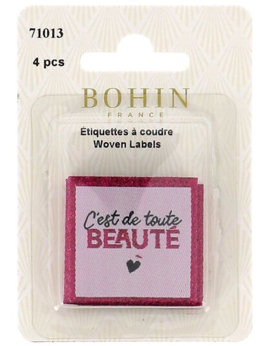 Lot de 4 étiquettes à coudre - C´est de toute beauté
