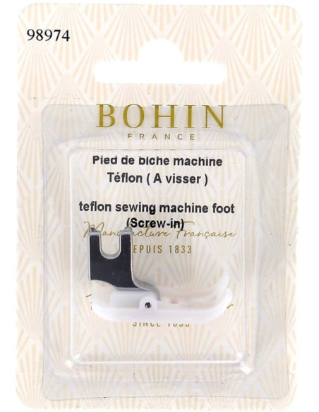 Pied de biche téflon machine à coudre à visser Bohin