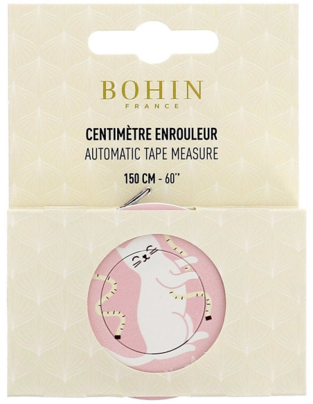 Mètre ruban enrouleur 150 cm Chat centimètre Bohin