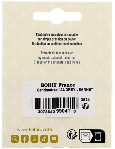 Mètre ruban enrouleur 150 cm Chat noir Bohin