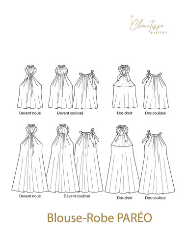 Patron de blouse et robe Paréo - Clématisse Pattern