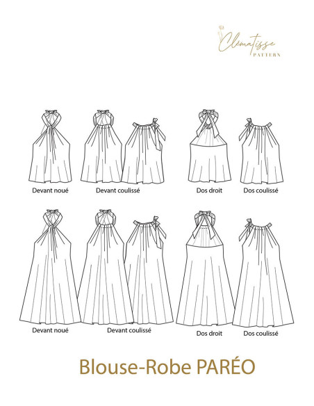 Patron de blouse et robe Paréo - Clématisse Pattern