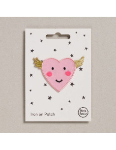 Patch thermocollant - Coeur rose ailé