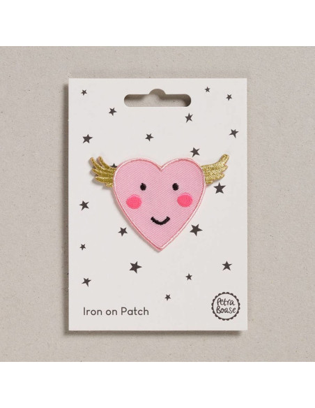 Patch thermocollant - Coeur rose ailé