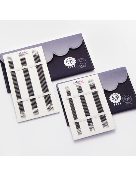 Pochette aiguilles doubles pointes KnitPro carbone