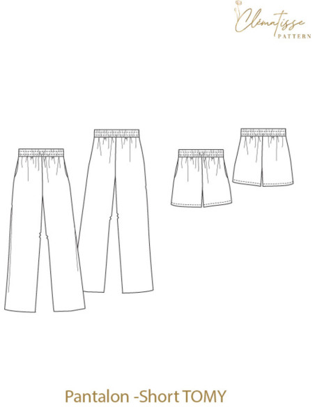 Patron de pantalon et short Tomy - Clématisse Pattern