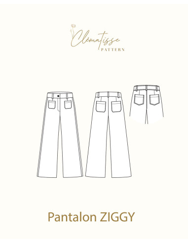 Patron de pantalon Ziggy - Clématisse Pattern