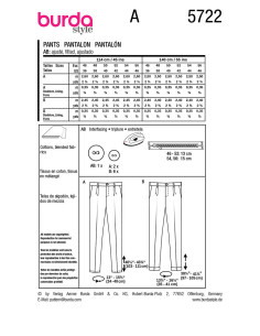 Patron de pantalon - Burda 5722 2