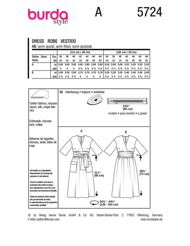 Patron de robe - Burda 5724