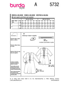 Patron de robe et blouse - Burda 5732 2