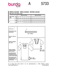 Patron de robe et blouse - Burda 5733 2
